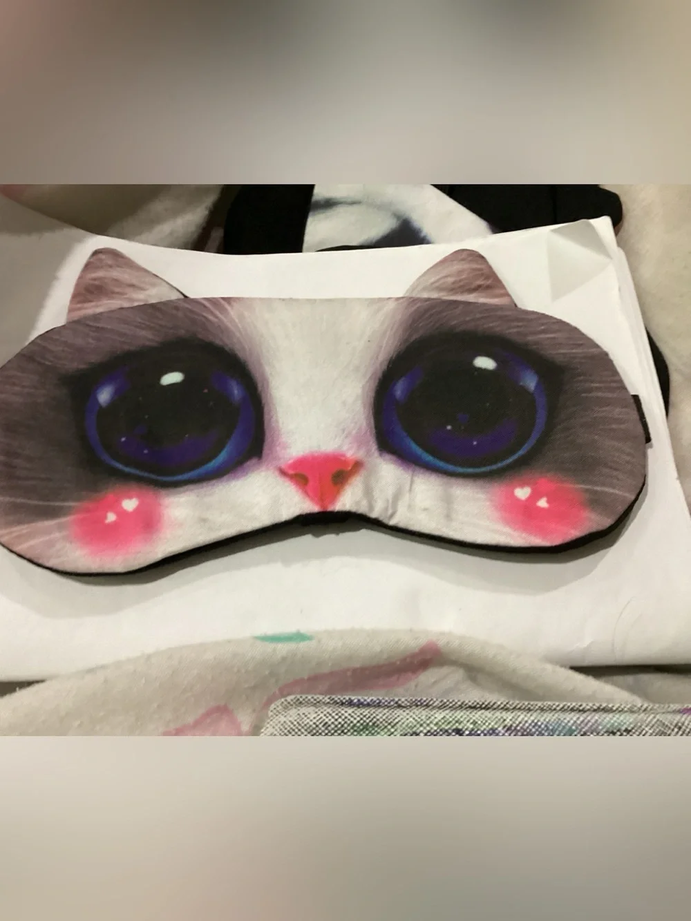 New Cat Face Sleep Mask - Pink cheeks note Cute Eye Design